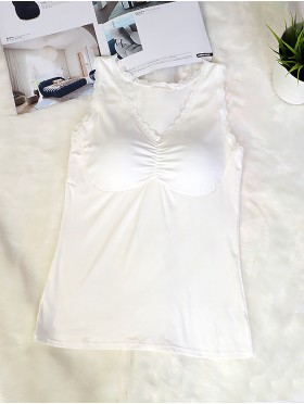 Lace Tank Top W/ Padded Chest Support 